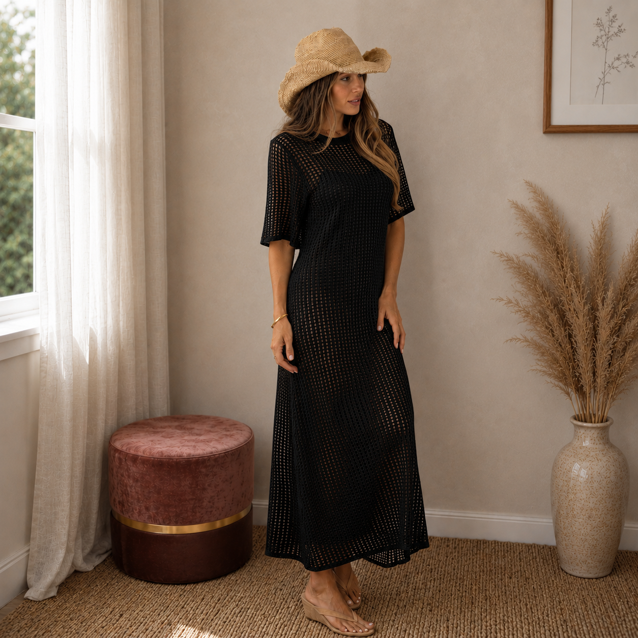 Galena | Crochet Maxi Midi Dress