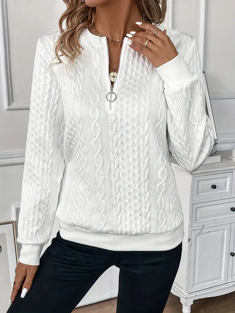 Céleste | Elegant Quarter-Zip Knit Sweater