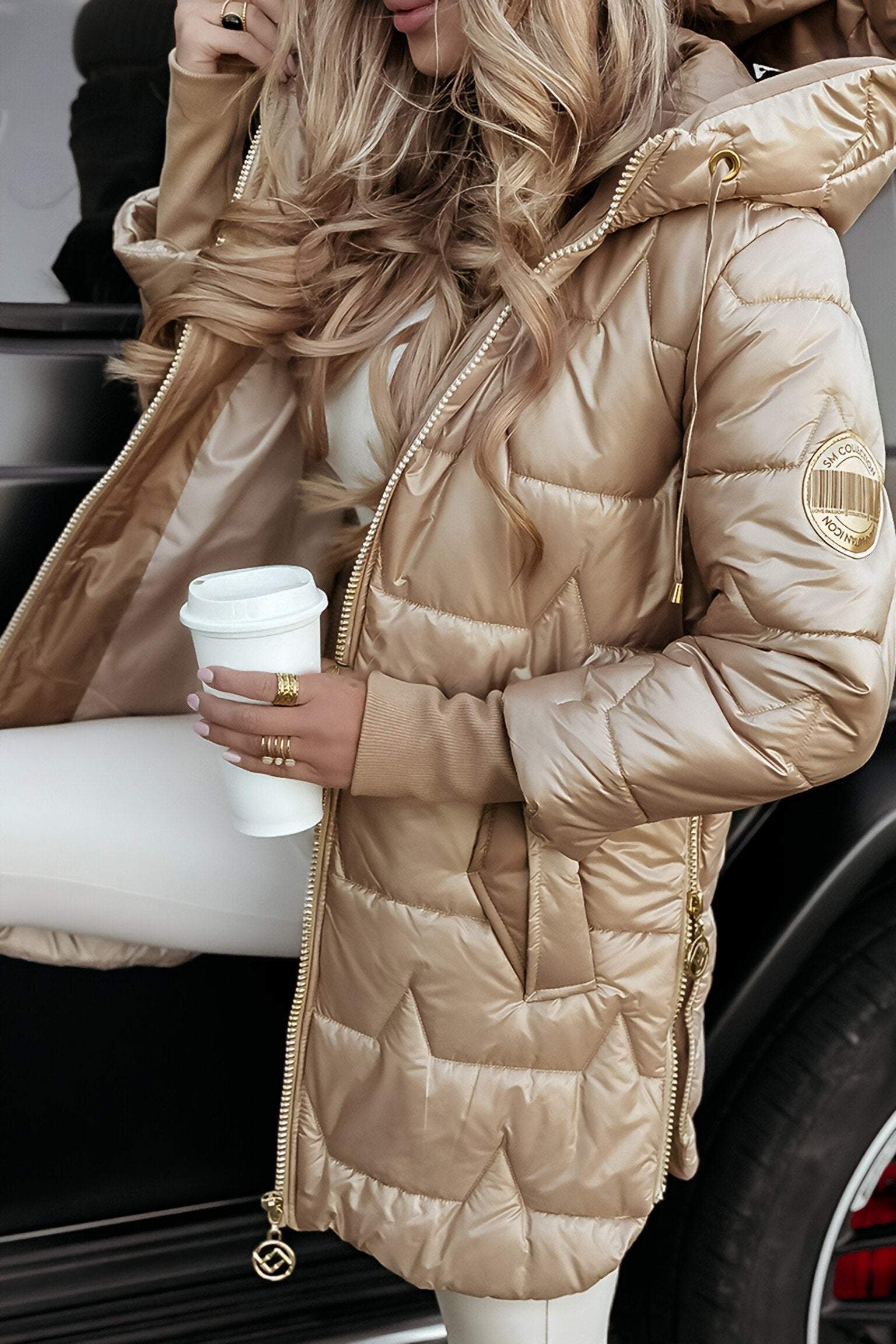 Seraphina | Quilted Metallic Winter Jacket
