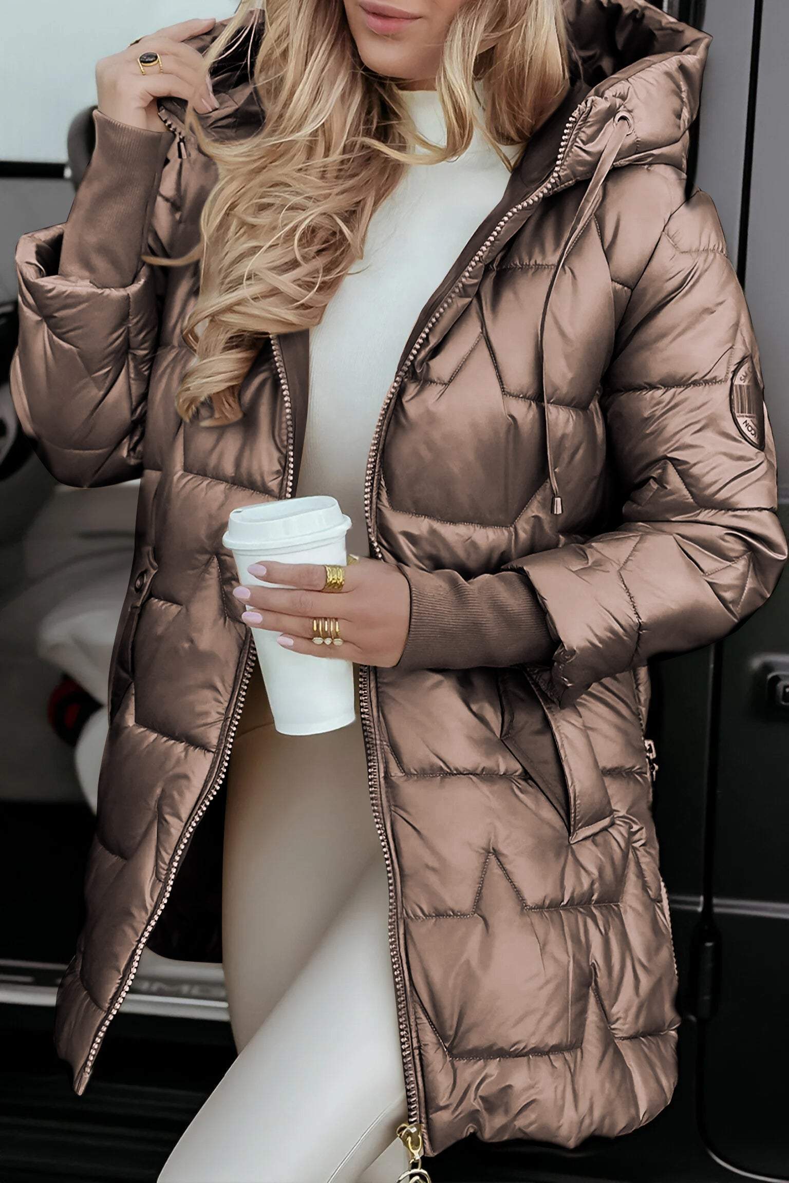 Seraphina | Quilted Metallic Winter Jacket