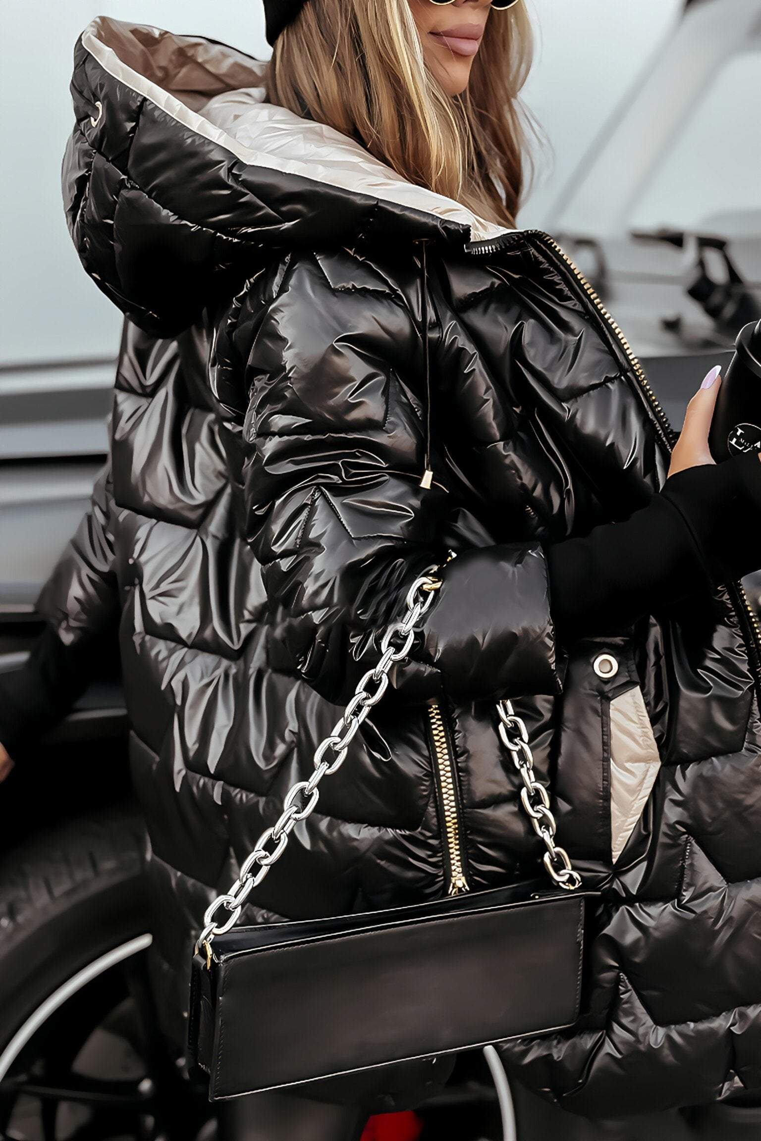 Seraphina | Quilted Metallic Winter Jacket