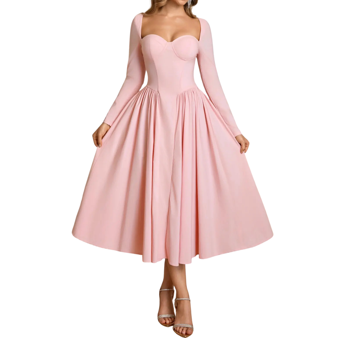 Séraphine | Open-Back Pleated Midi Dress