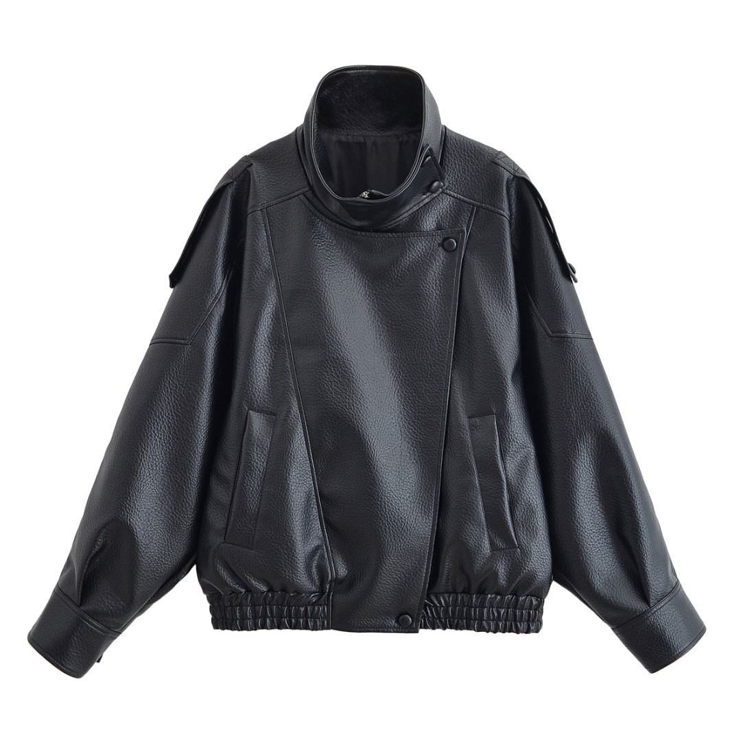 Roxanne | Vintage Lychee Grain Faux Leather Jacket