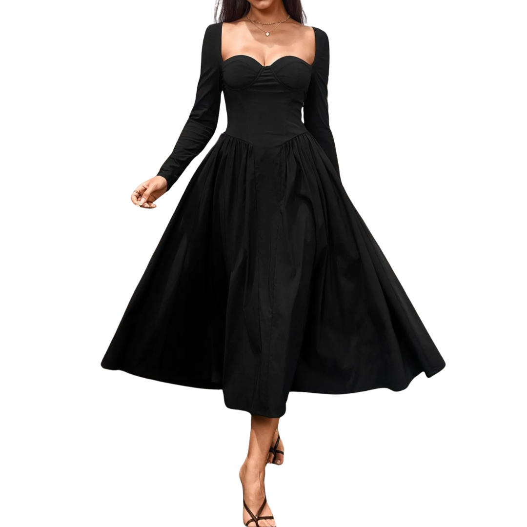 Séraphine | Open-Back Pleated Midi Dress