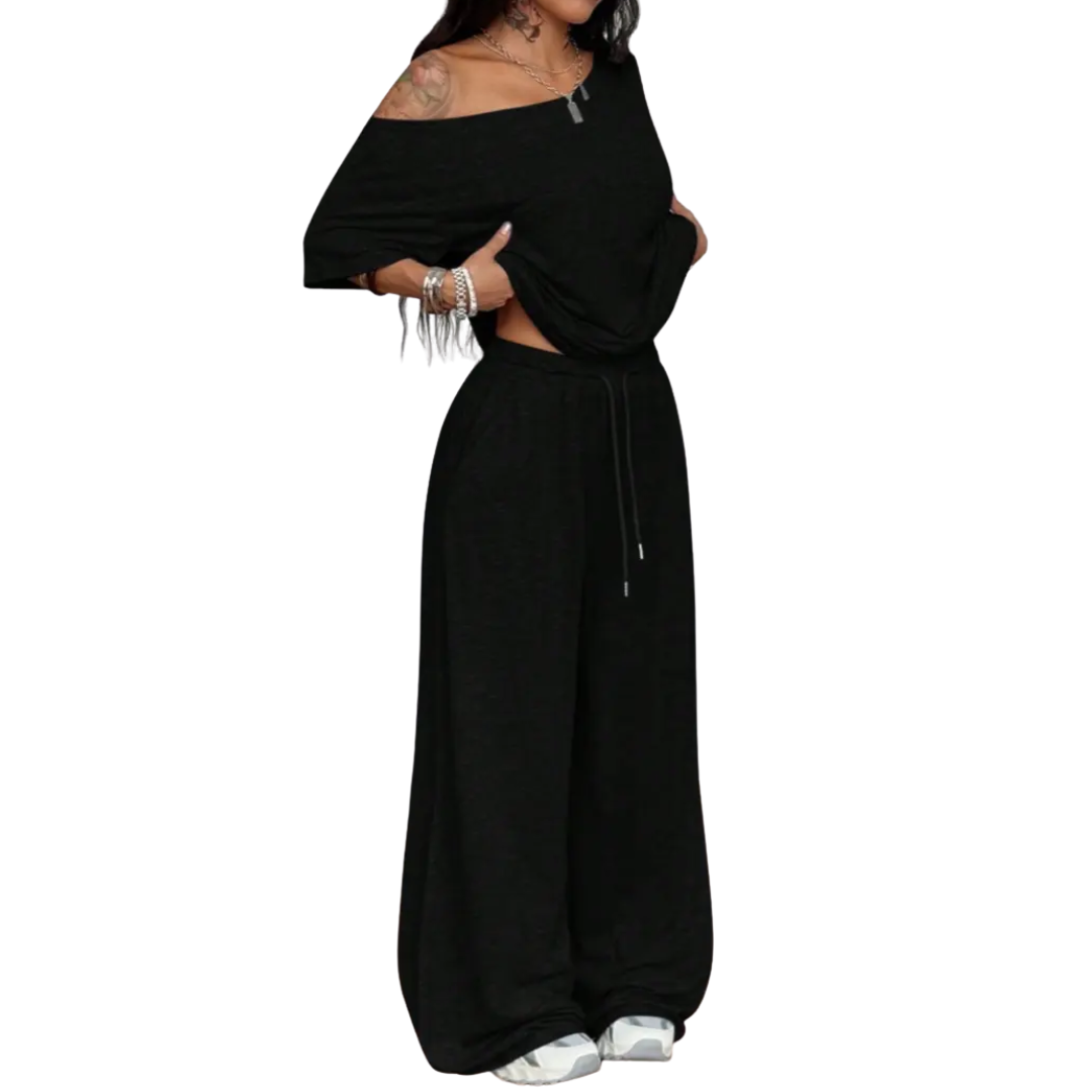 Camille | Off-Shoulder Wide Leg Two-Piece Set
