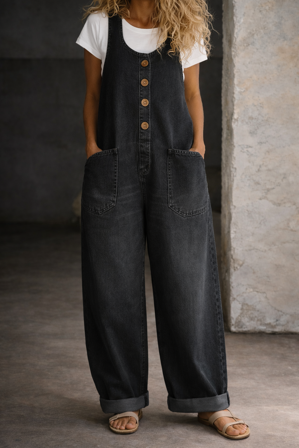 Deandra | Vintage Washed Denim Overalls