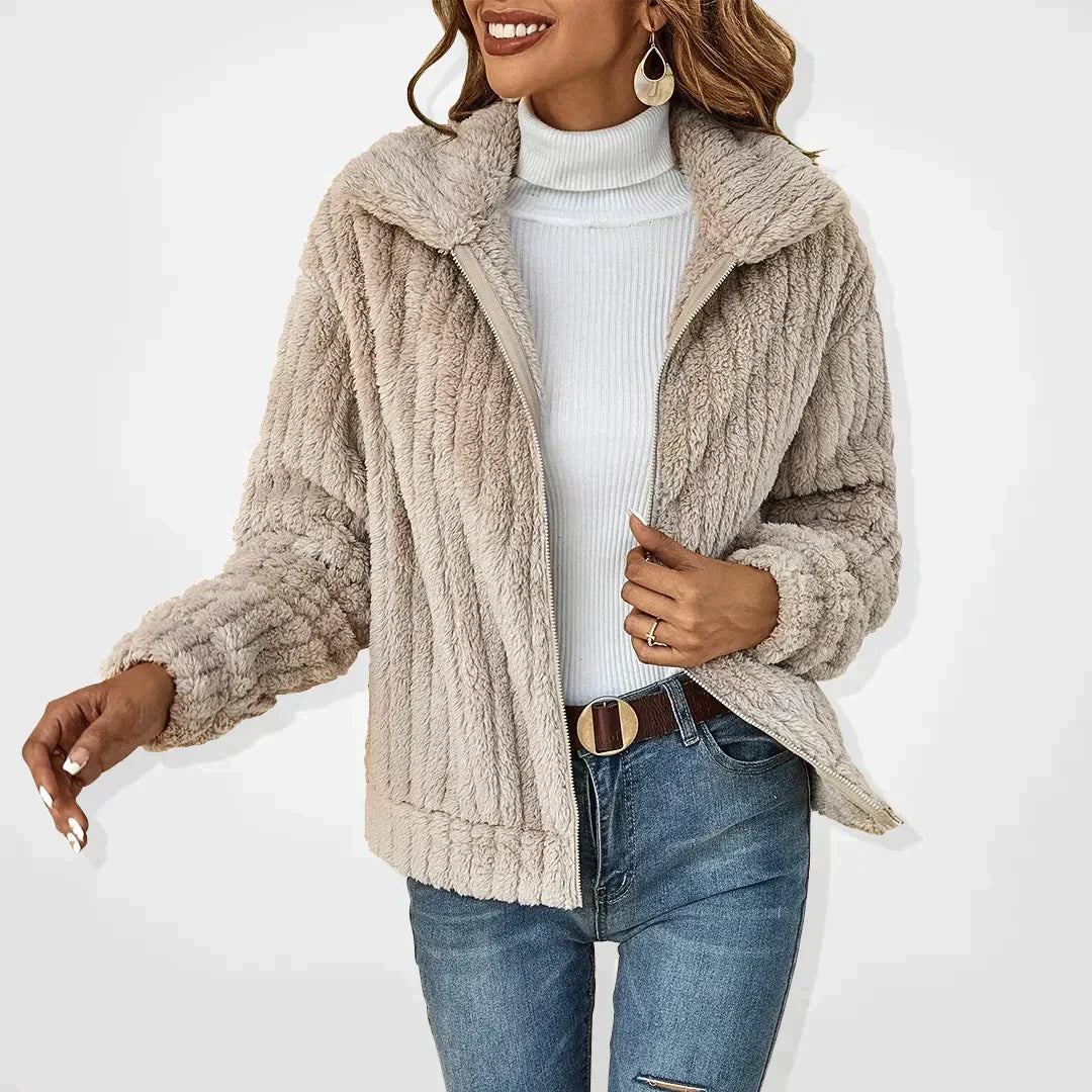 Vivienne | Plush Sherpa Zip-Up Jacket