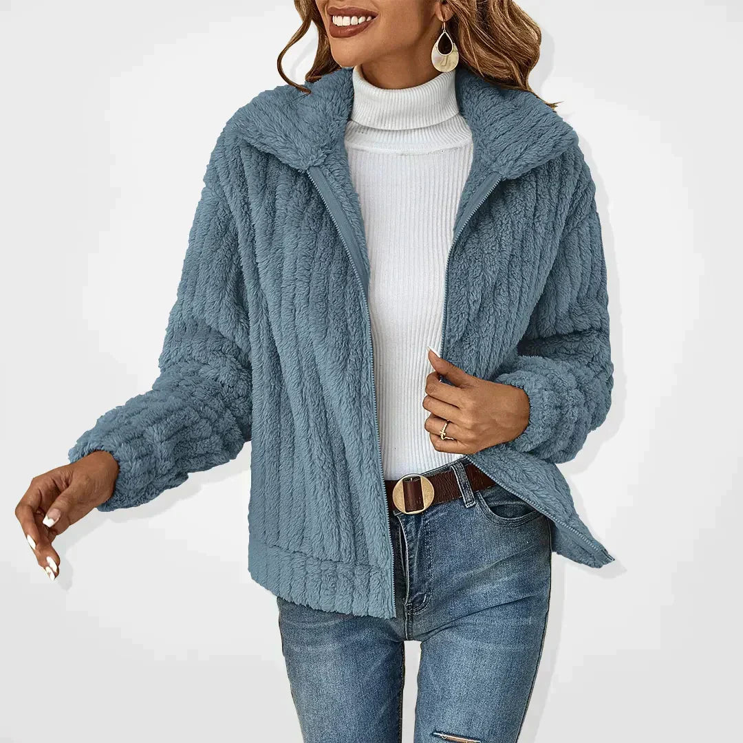 Vivienne | Plush Sherpa Zip-Up Jacket