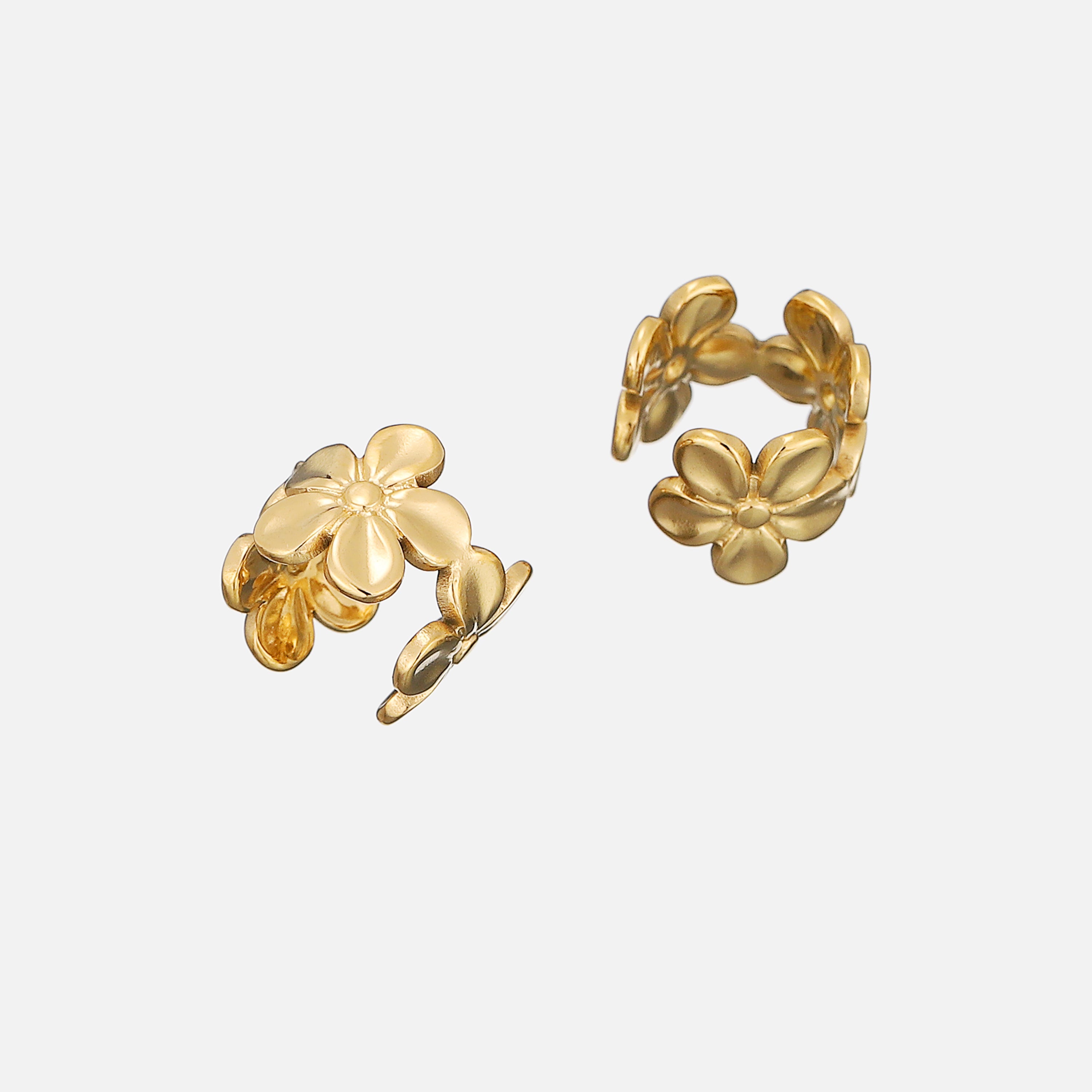 Margrit | Floral Gold Ear Cuffs