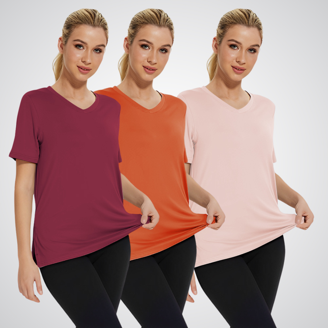 Nicolette | Relaxed V-Neck Tee Trio