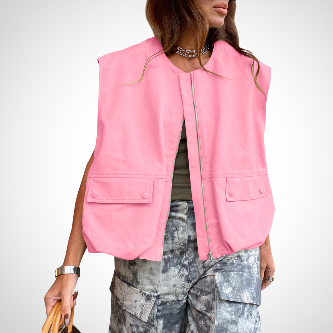 Camille | Sleeveless Loose Zipper Vest