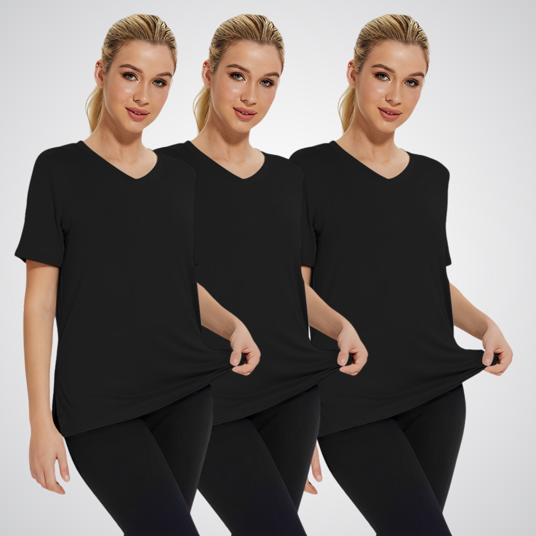 Nicolette | Relaxed V-Neck Tee Trio