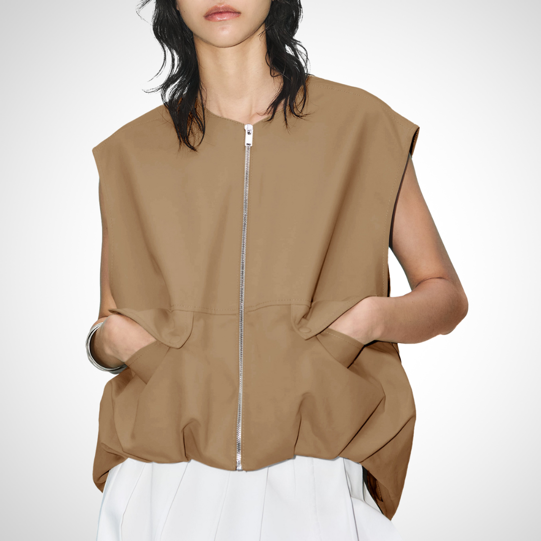 Camille | Sleeveless Loose Zipper Vest