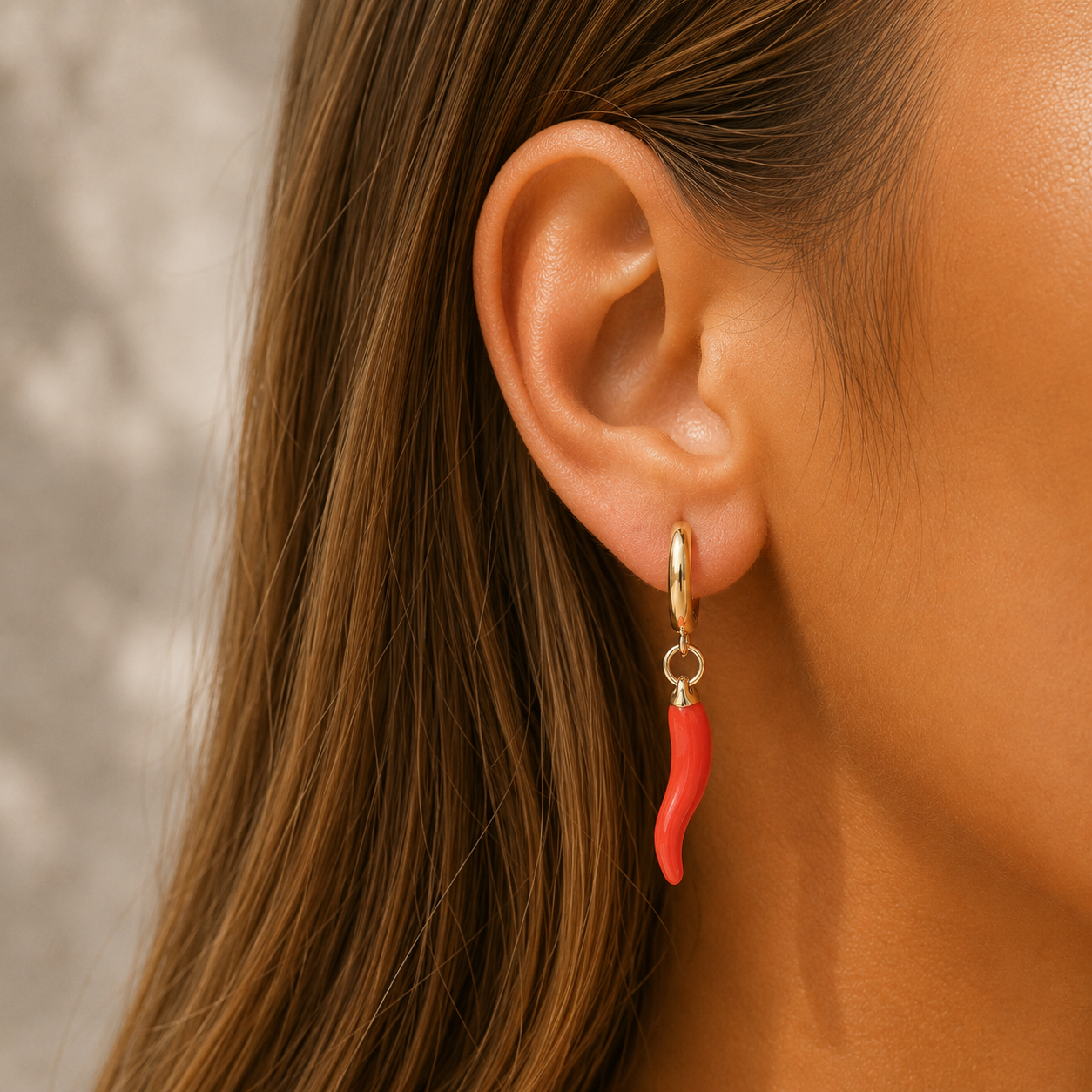 Marcelline | Gold Hoop & Chili Charms