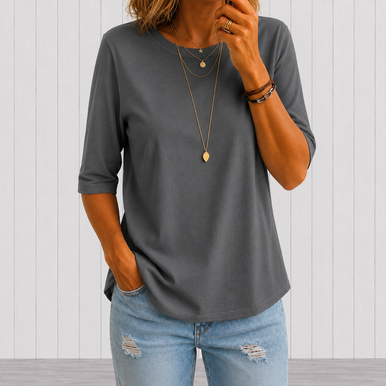 Kallie | Relaxed Half-Sleeve Tee