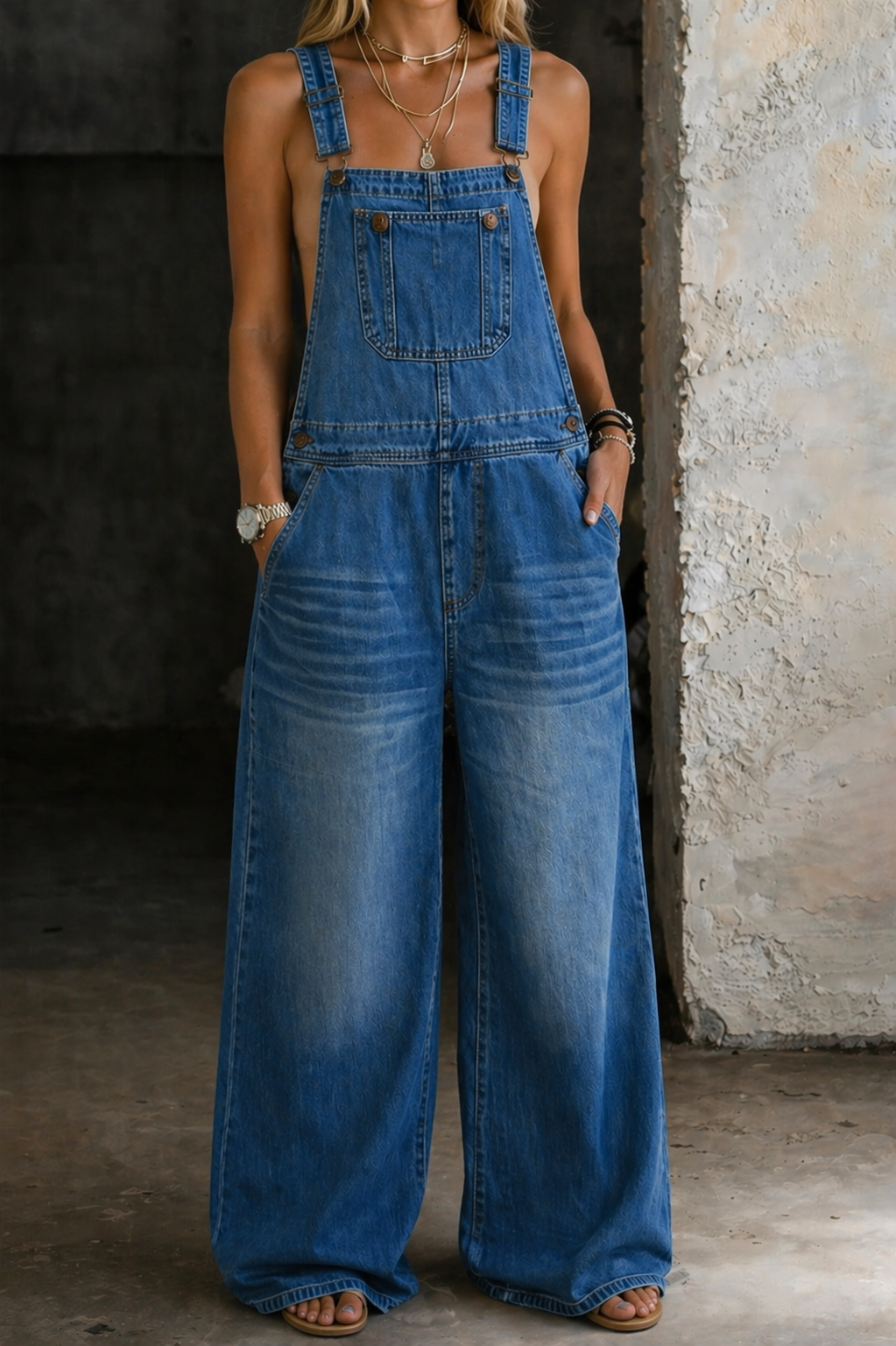 Aurora | Elastic Waist Denim Jumpsuit