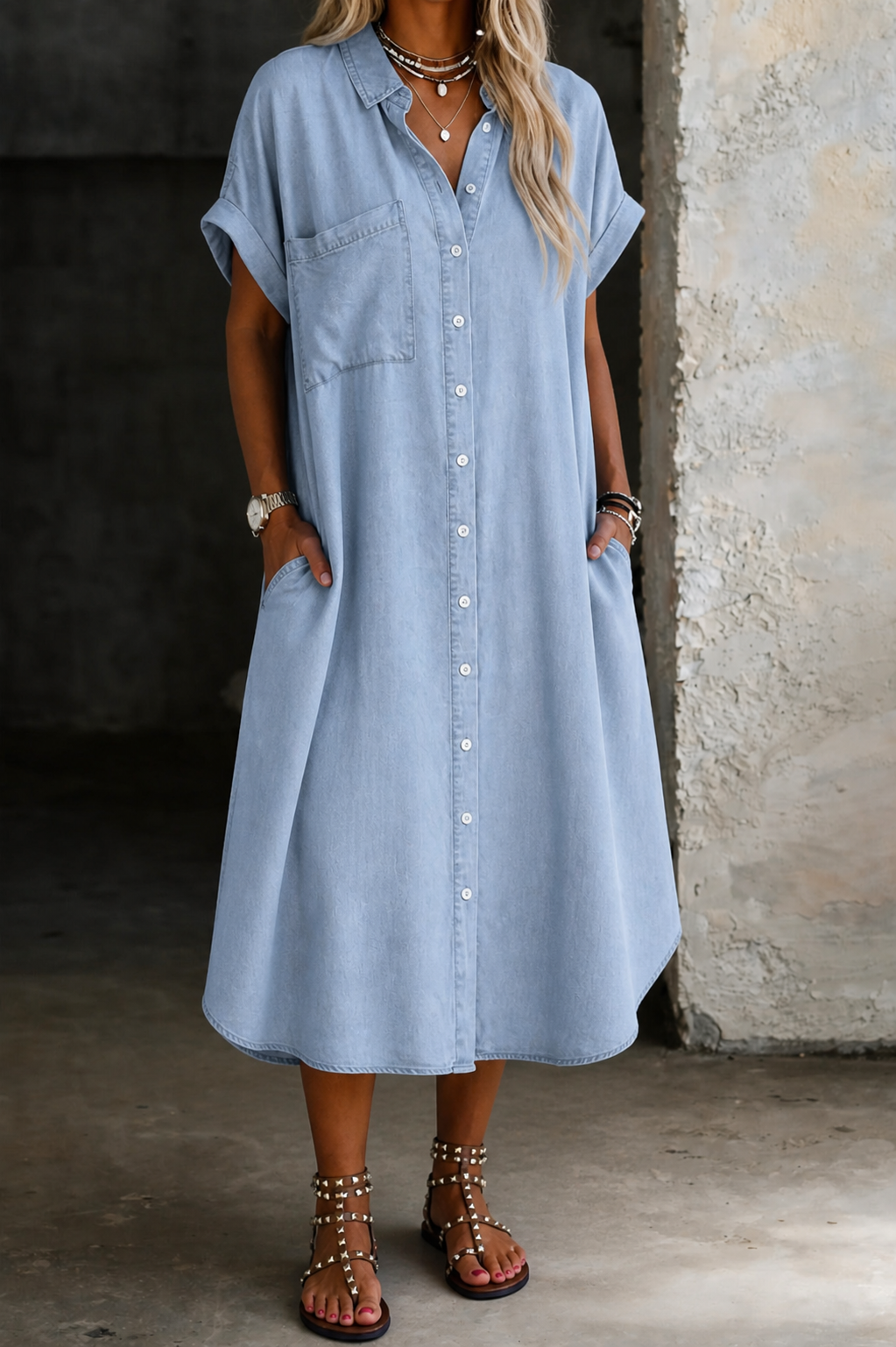 Mabel | Lightweight Denim Shirt Dress