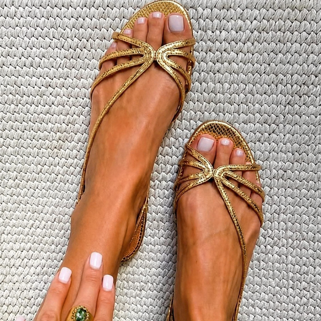 Bexley | Golden Sandals Summer Elegance