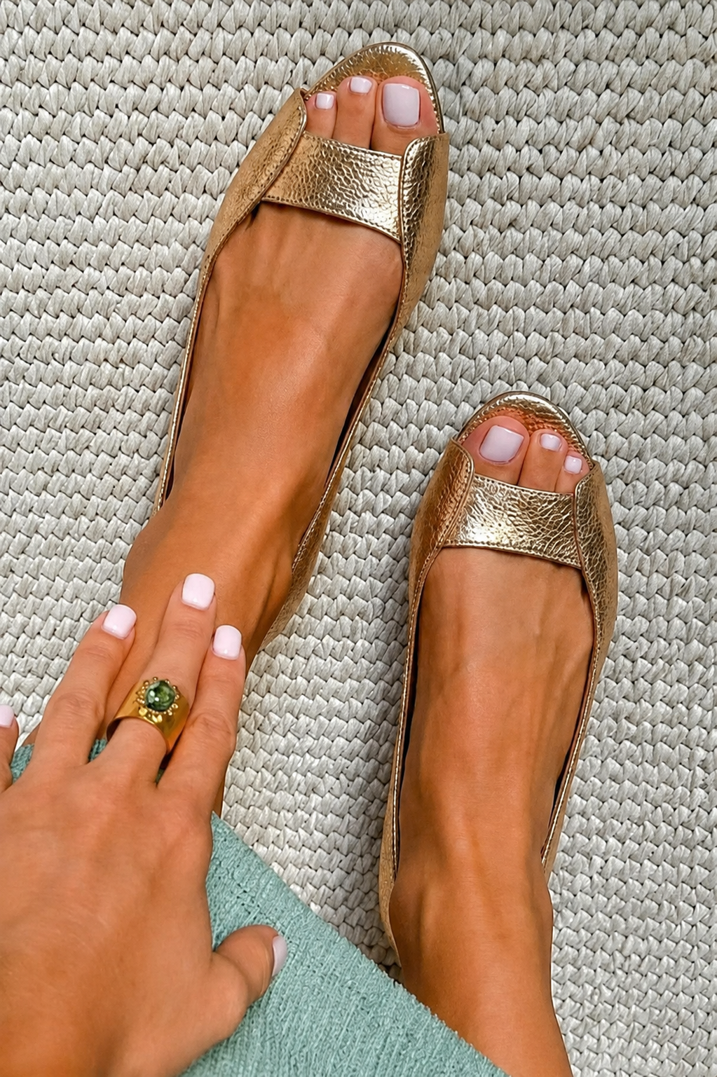 Vashti | Chic Comfort Gold Sandals