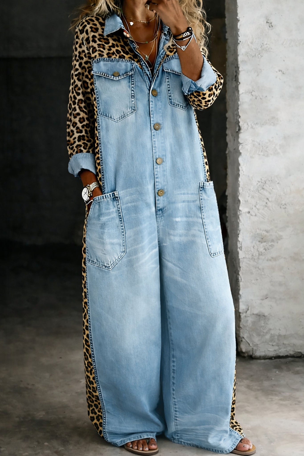 Ora | One-Piece Denim-Look Jumpsuit