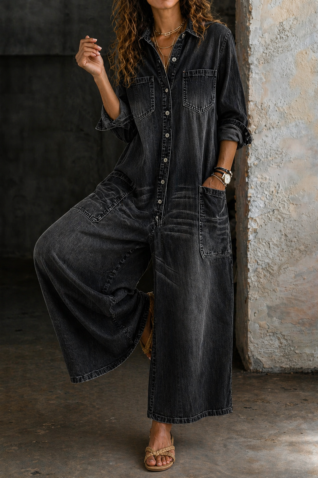 Dena | Relaxed Denim Jumpsuit