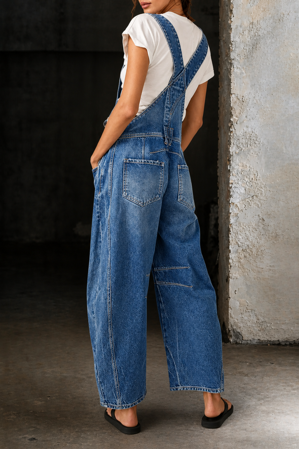 Josie | Barrel Leg Denim Overalls