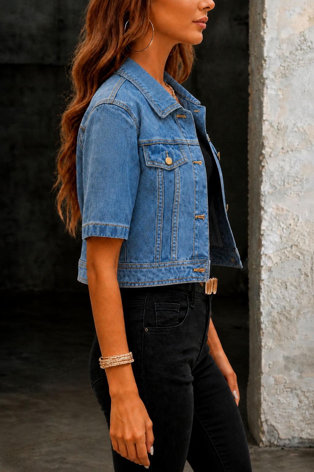 Emily | Short Dark Denim Jacket