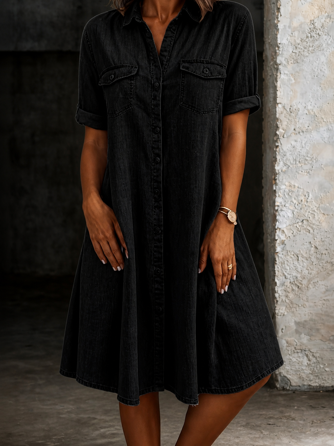 Isla | Relaxed Denim Midi Dress