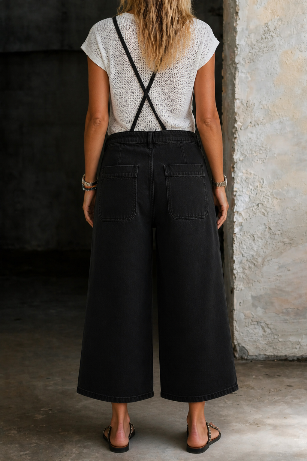 Rita | Wide-Leg Suspender Jumpsuit