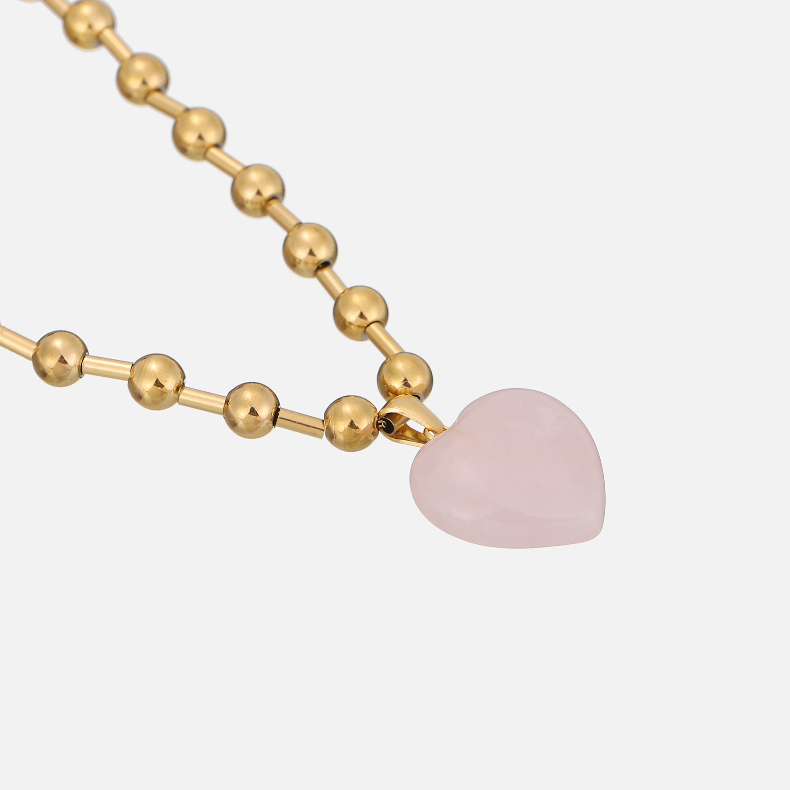 Freda | Golden Bead Heart Necklace