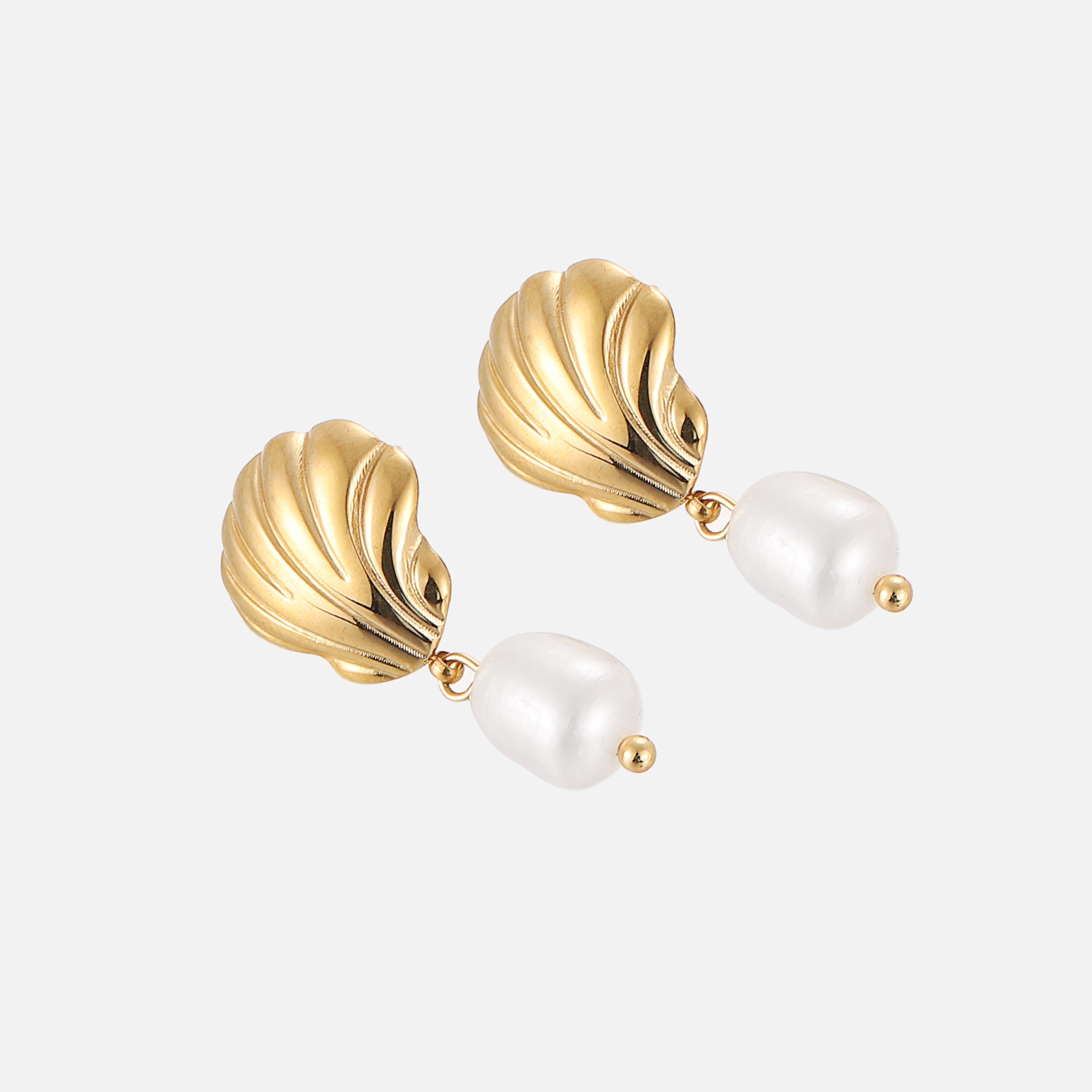 Wells | Shell Stud Drop Earrings