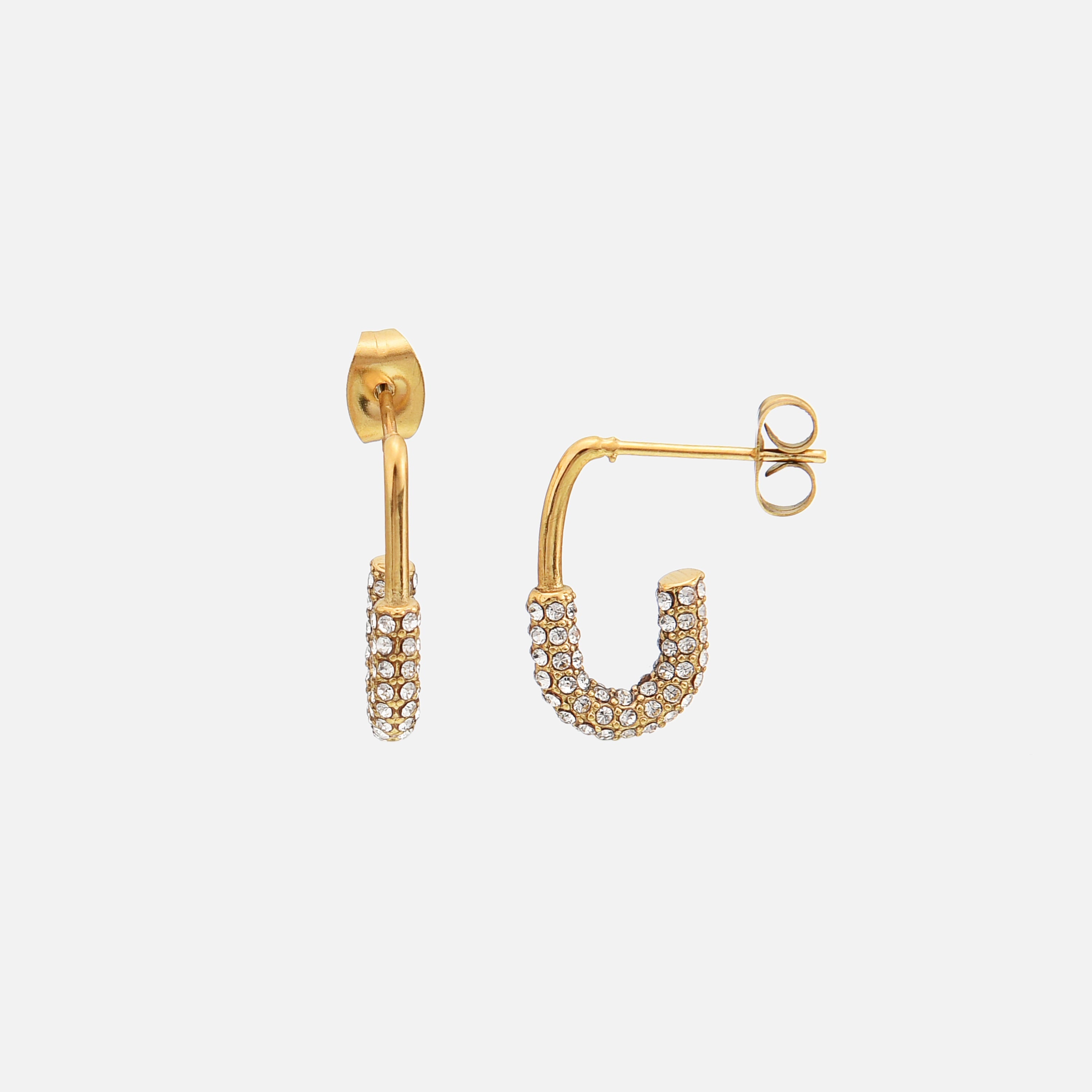 Valencia | Gold Drop Earrings with Clear Stones