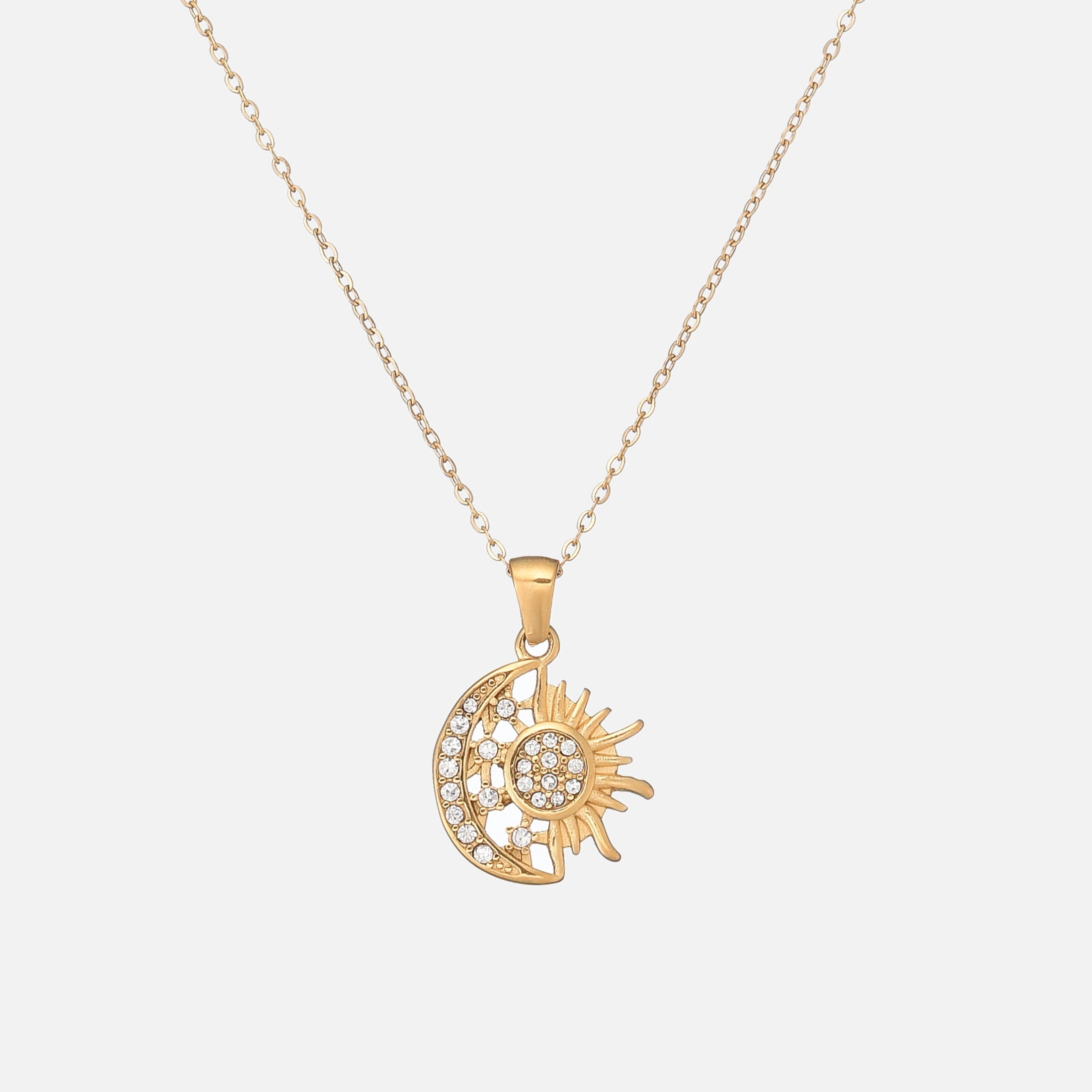 Berit | Moon & Sun Pendant Necklace