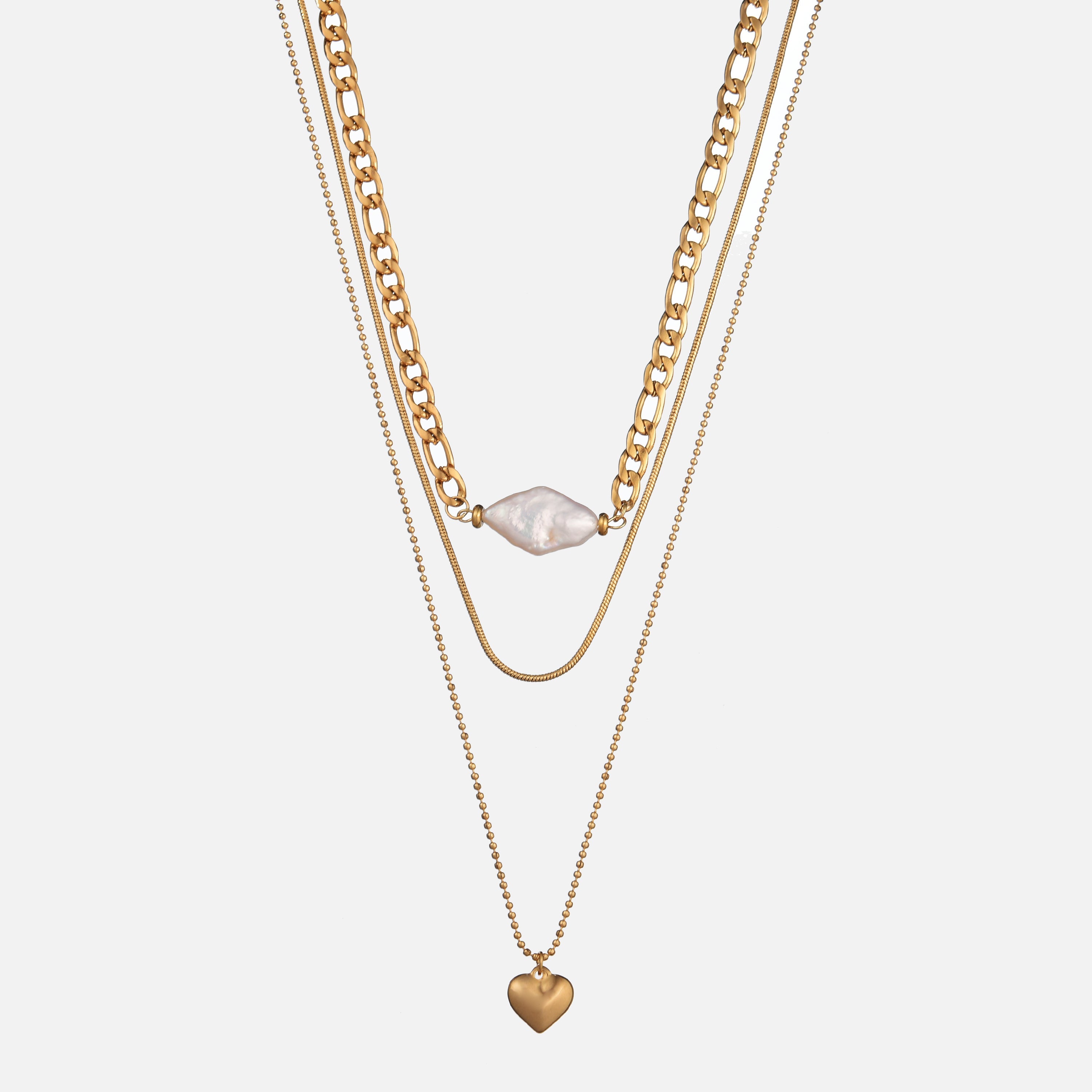 Odelia | Triple-Layer 18K Gold Necklace