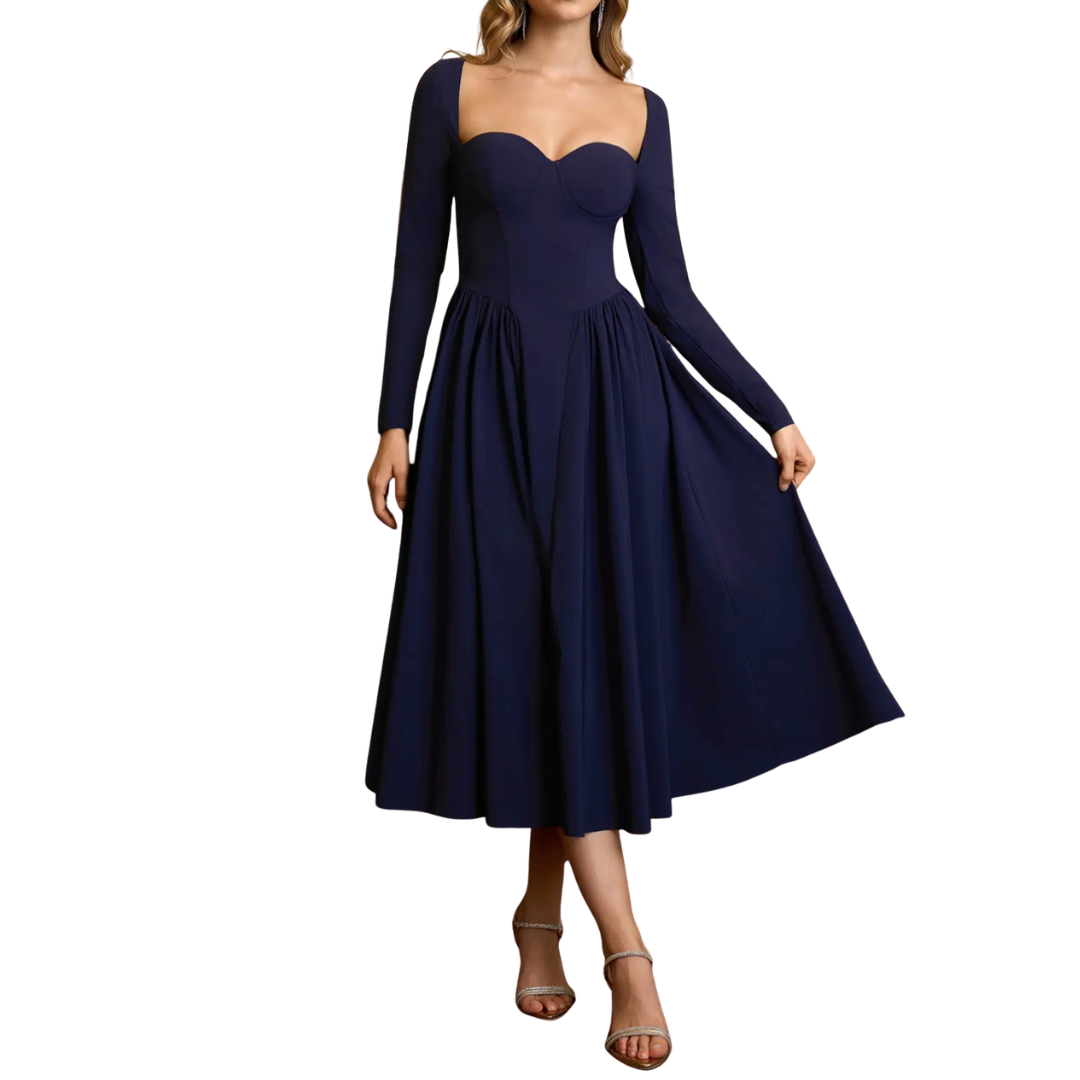 Séraphine | Open-Back Pleated Midi Dress
