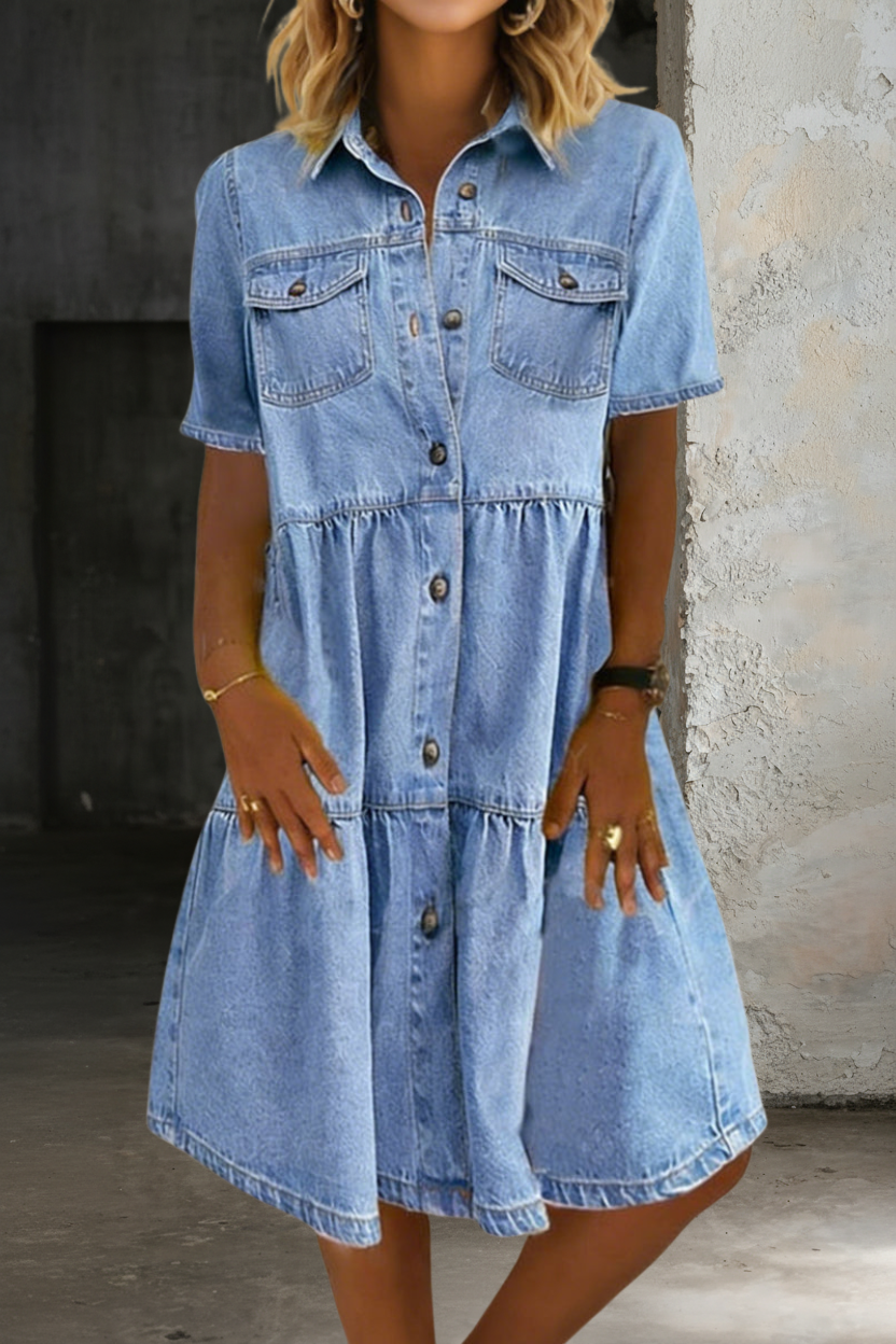 Talia | Casual Elegant Midi Denim Dress