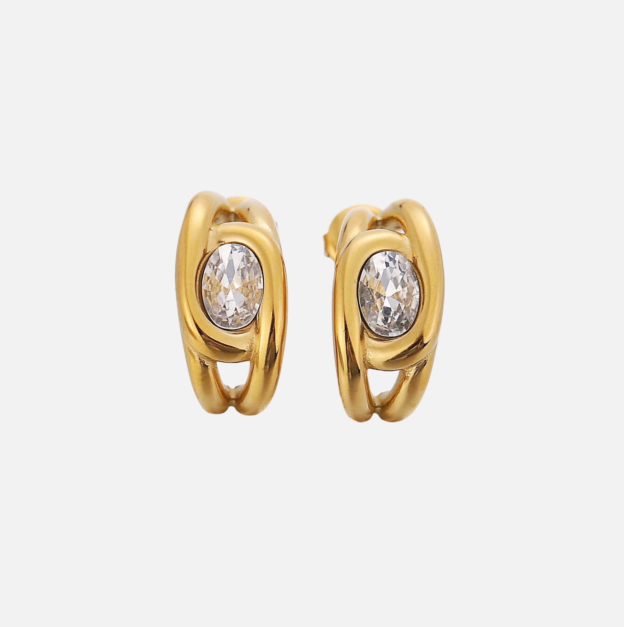 Vertie | Curved Gold Drop Earrings