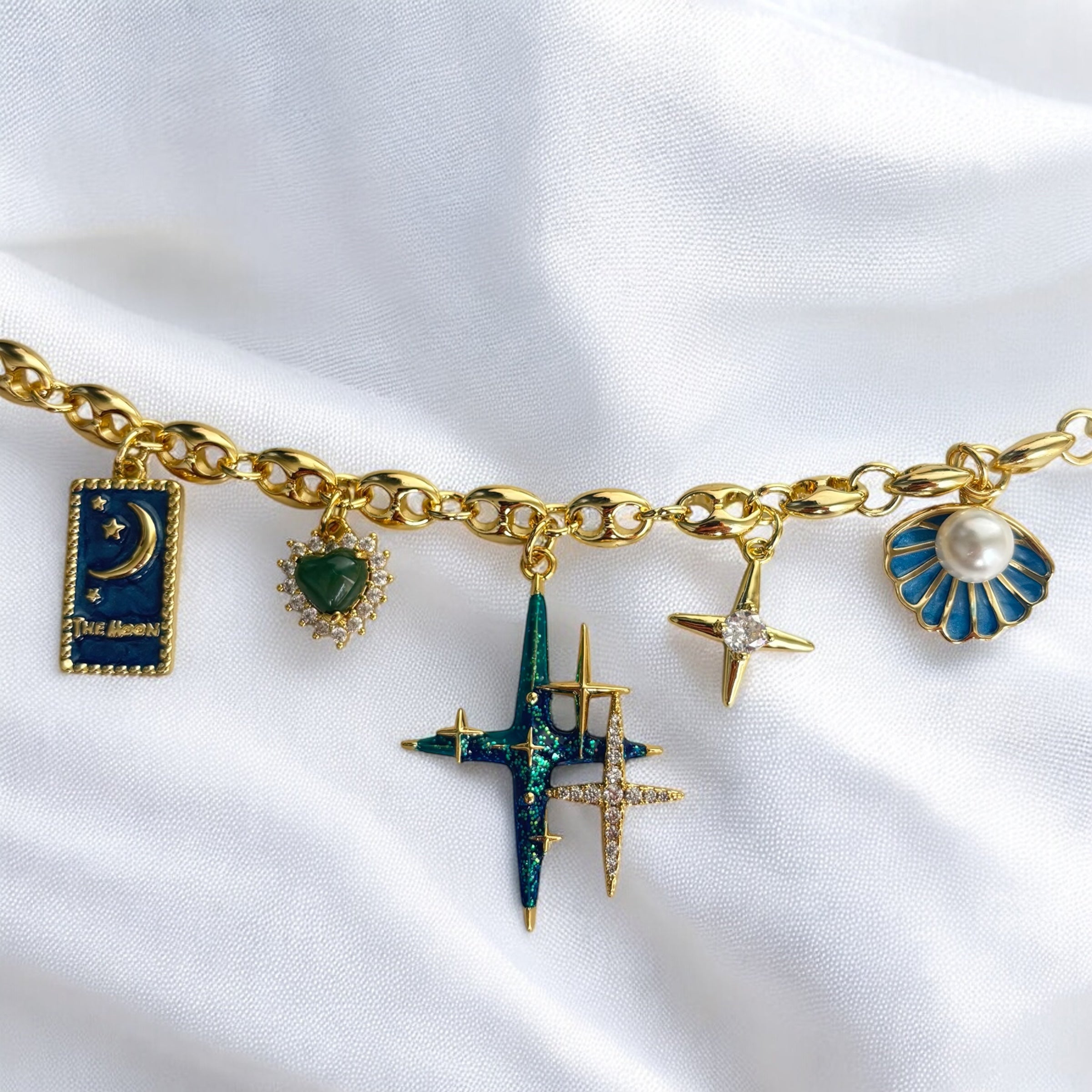 Dara | Celestial Moon Tarot Charm Necklace