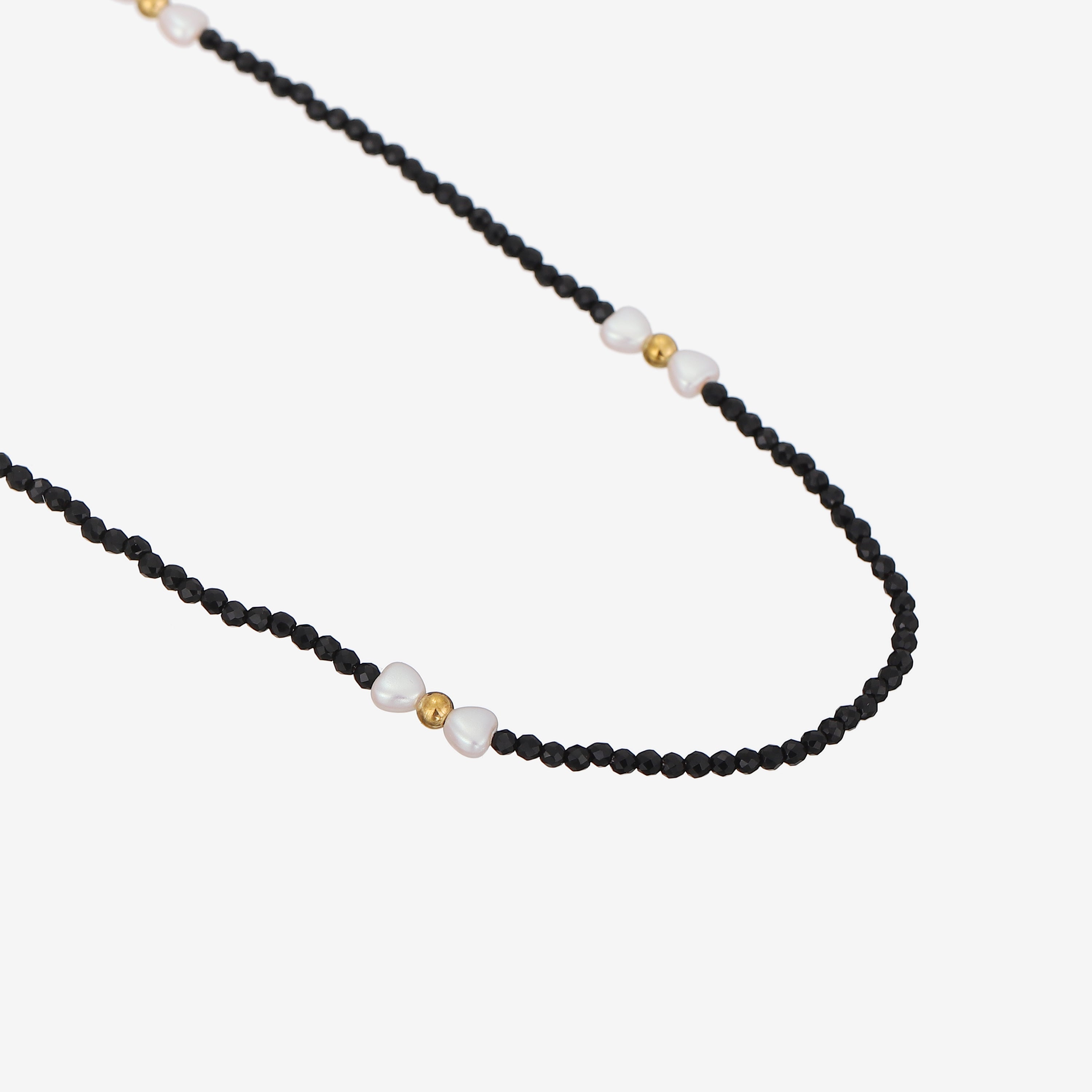 Berenice | Black Bead & Pearl Necklace