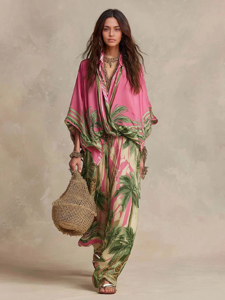 Nita | Silk-Cotton Kimono Two-Piece Set