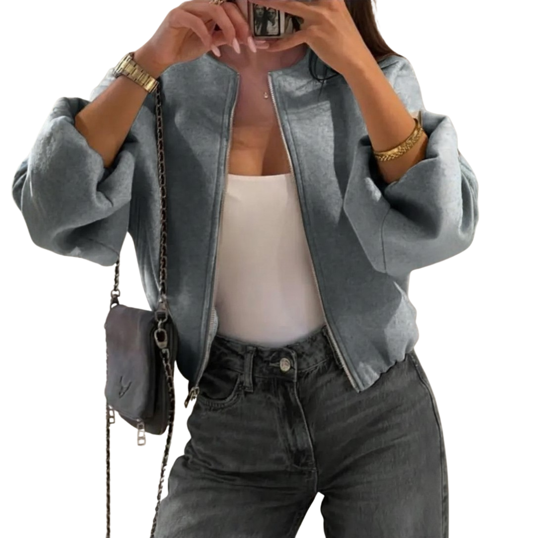 Sloane | Varsity Zip-Up Fitted Jacket