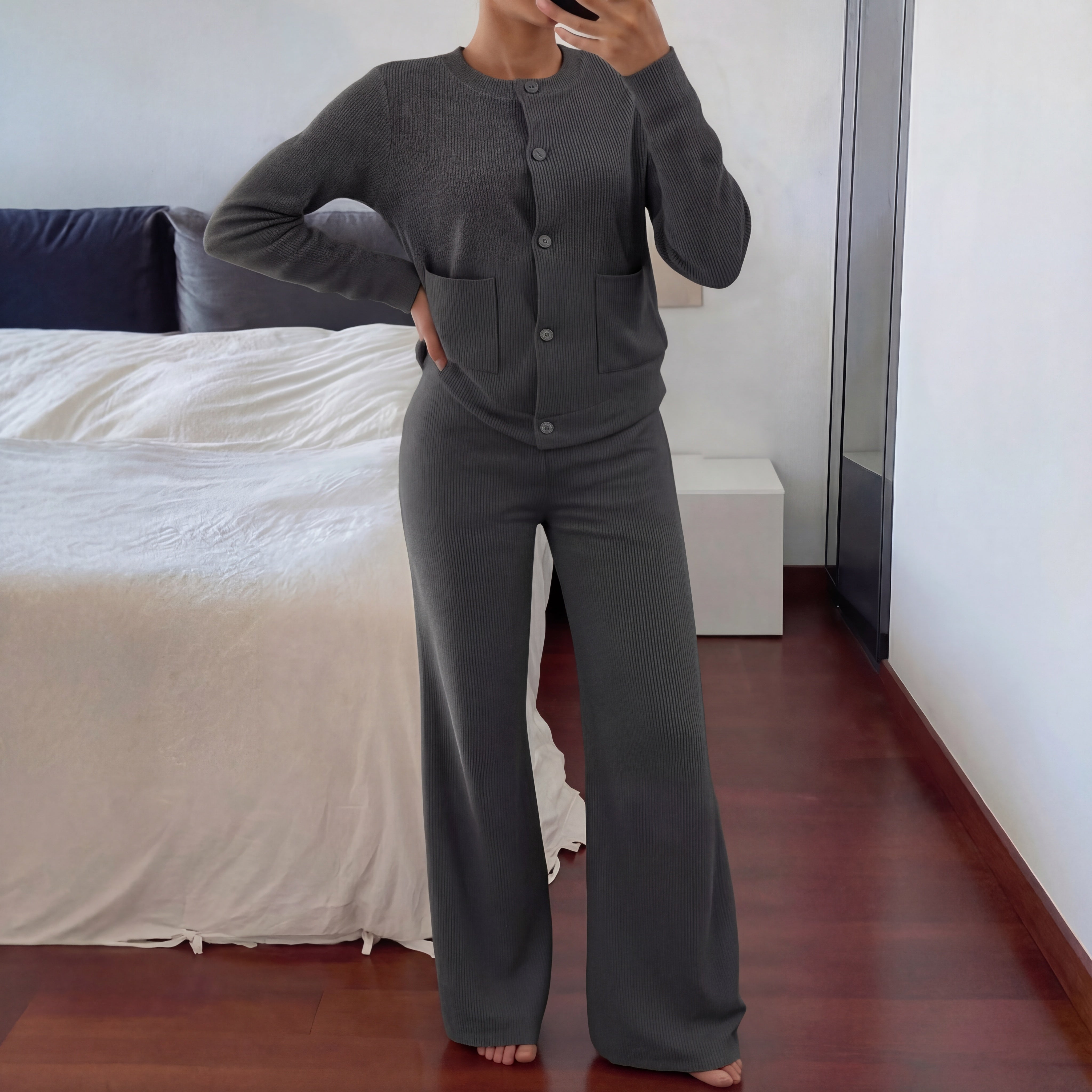 Céleste | Cozy Knit Wide-Leg Two-Piece Set