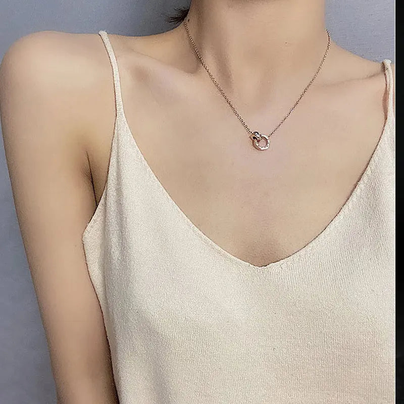 Quinn | Roman Numeral Crystal Charm Necklace