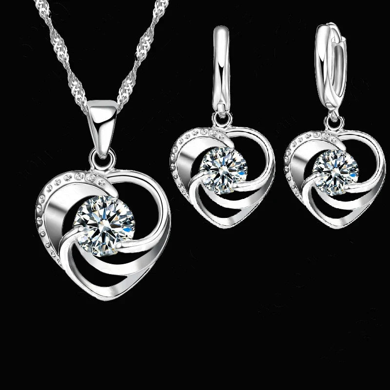 Peggy | Sterling Silver Heart Jewellery Set