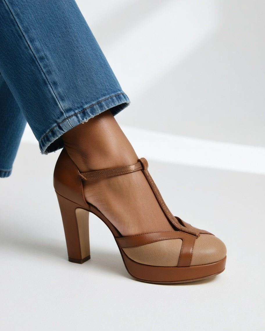 Nicole | Retro Ergonomic Strap Heels