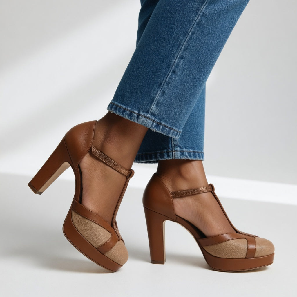 Nicole | Retro Ergonomic Strap Heels