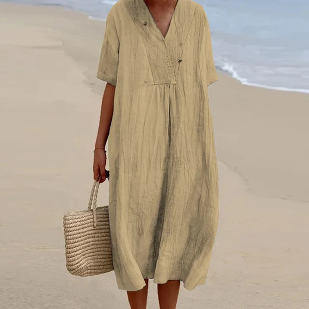 Celeste | Relaxed V-Neck Midi Dress