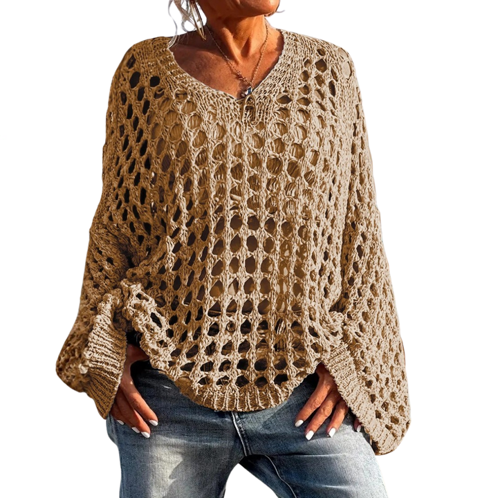 Solène | Relaxed Openwork Knit Sweater