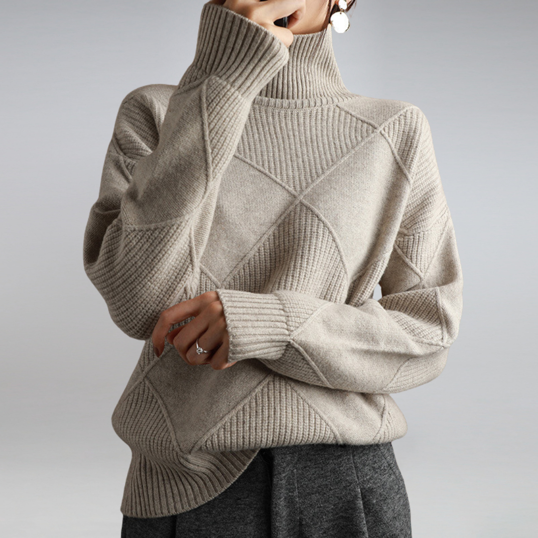 Vivienne | Luxe Ribbed Turtleneck Pullover