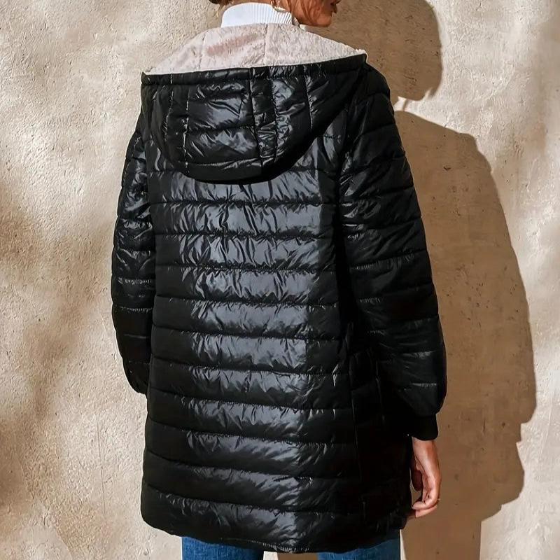 Céleste | Quilted Knee-Length Hooded Jacket